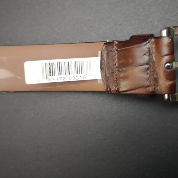 Florsheim Made in Italy Men's Size 30 Brown Croco Grain Italian Leather Belt - Picture 2 of 10